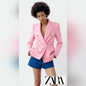 Zara Pink Fitted Blazer